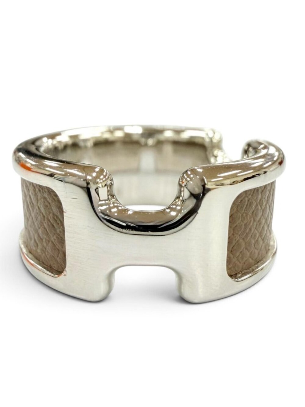 Hermes Olympe PM Ring Veau Madame Etoupe Silver S JP